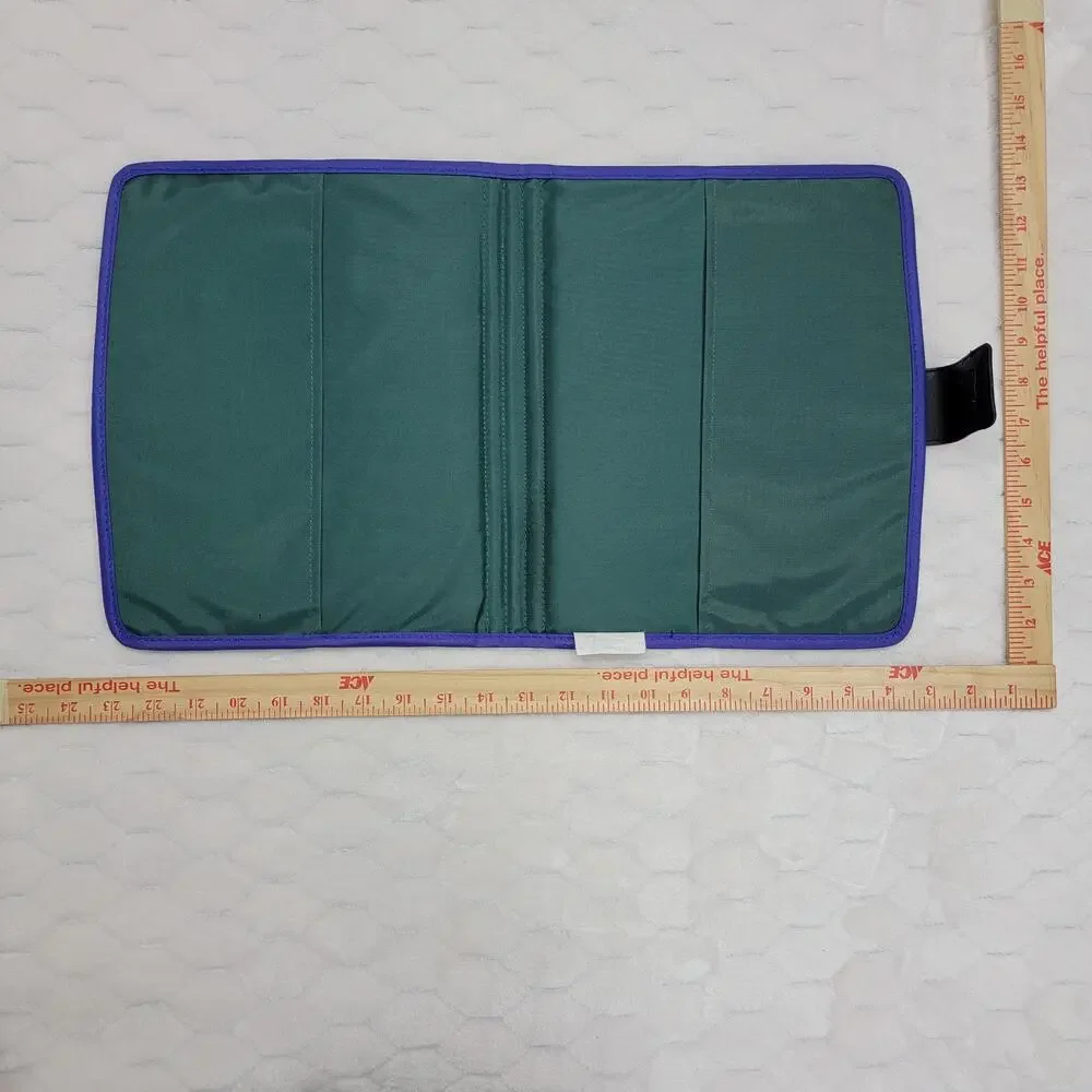 Vintage 1996 Nike Mead Tri-Fold Organizer Binder Cover Green Purple Black 90s